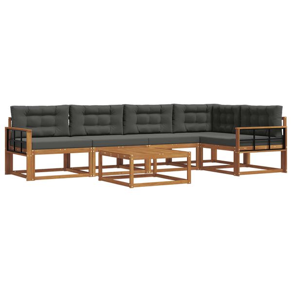 vidaXL Ensemble de canap&eacute;s d'ext&eacute;rieur 6 pcs Naturel et Anthracite