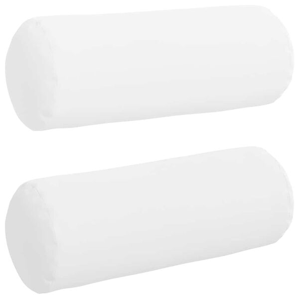vidaXL Coussins d'accent 2 pcs Blanc Ø 25 x 70 cm tissu