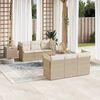 vidaXL Salon de jardin avec coussins 7 pcs beige r&eacute;sine tress&eacute;e