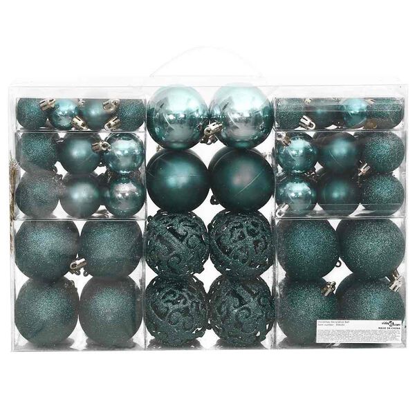 vidaXL Boules de Noël 100 pcs vert 3 / 4 / 6 cm