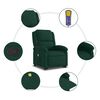 vidaXL Fauteuil de massage inclinable Vert fonc&eacute; Velours