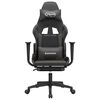 vidaXL Chaise de jeu de massage et repose-pied Noir et gris Similicuir