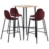 vidaXL Ensemble de bar 5 pcs Tissu Rouge bordeaux