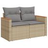 vidaXL Salon de jardin avec coussins 7 pcs beige r&eacute;sine tress&eacute;e