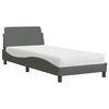vidaXL Lit avec matelas Dover gris fonc&eacute; 90x190 cm tissu