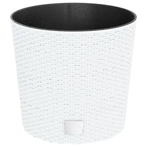 vidaXL Jardini&egrave;re et int&eacute;rieur amovible blanc 15 /15,3 L rotin PP