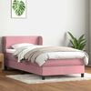 vidaXL Sommier &agrave; lattes de lit avec matelas rose 100x220 cm velours
