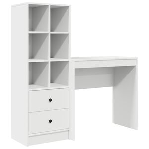 vidaXL Bureau avec tiroir avec &eacute;tag&egrave;re avec stockage 2 pcs Blanc