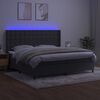 vidaXL Sommier &agrave; lattes de lit matelas et LED Gris fonc&eacute; 200x200 cm