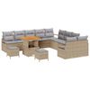 vidaXL Ensemble de canap&eacute; de jardin 13 pc Beige polyrotin