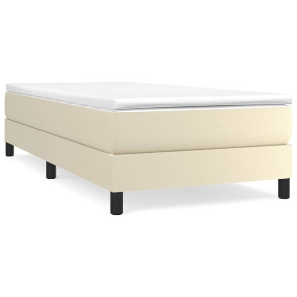 vidaXL Sommier à lattes de lit avec matelas Crème 100x200cm Similicuir