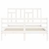 vidaXL Cadre de lit sans matelas blanc 120x200 cm bois massif