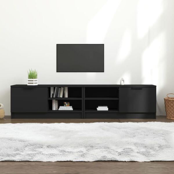 vidaXL Meubles TV 2 pcs Noir 80x35x36,5 cm Bois d'ingénierie