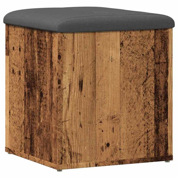 vidaXL Banc de rangement vieux bois 42x42x45 cm bois d'ing&eacute;nierie