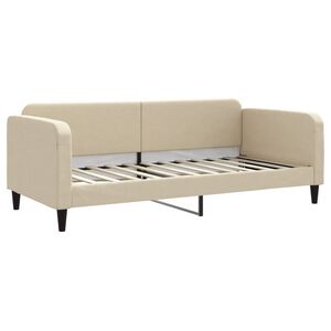 vidaXL Lit de repos sans matelas cr&egrave;me 90x200 cm tissu