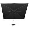 vidaXL Parasol de jardin d&eacute;port&eacute; avec double dessus noir 400 x 300 cm