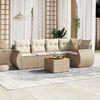vidaXL Salon de jardin avec coussins 6 pcs beige r&eacute;sine tress&eacute;e