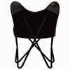 vidaXL Chaise papillon noir taille pour enfants cuir véritable