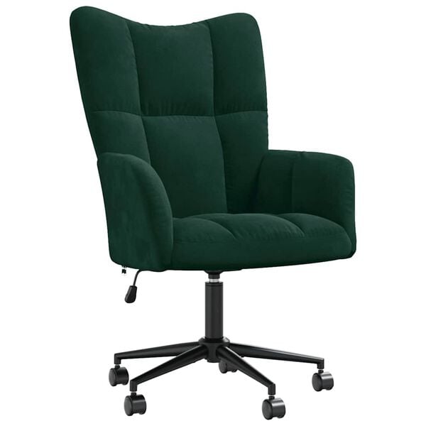 vidaXL Chaise de relaxation Vert fonc&eacute; Velours