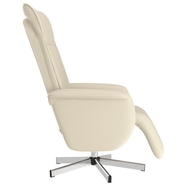 vidaXL Fauteuil inclinable avec repose-pieds cr&egrave;me similicuir
