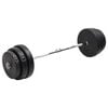 vidaXL Barre d'halt&egrave;res ondul&eacute;e avec plaques 90 kg