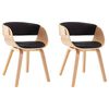 vidaXL Chaises &agrave; manger lot de 2 noir bois courb&eacute; et similicuir