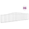 vidaXL Paniers à gabions arqués 6 pcs 400x30x80/100 cm Fer galvanisé