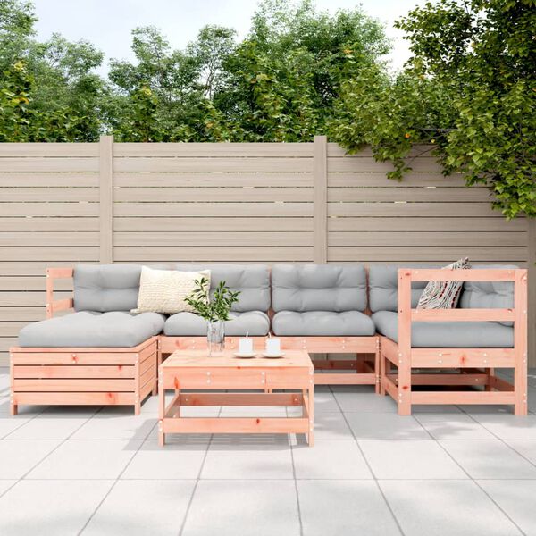 vidaXL Salon de jardin 7 pcs bois massif sapin de douglas