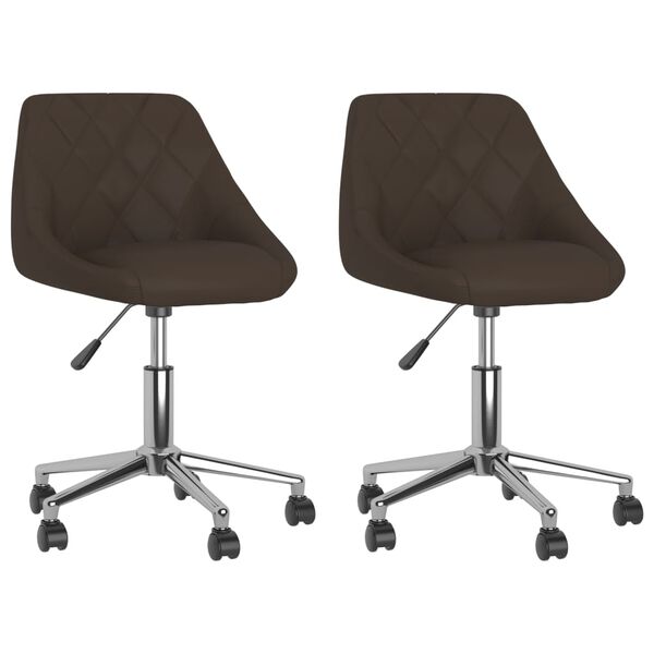 vidaXL Chaises &agrave; manger pivotantes lot de 2 marron similicuir