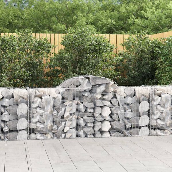 vidaXL Paniers à gabions arqués 9 pcs 200x50x80/100 cm Fer galvanisé