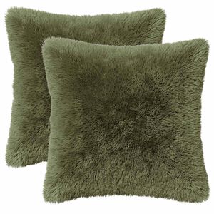 vidaXL Coussin avec oreiller HEERLEN 6 pi&egrave;ces Vert Fleece PV