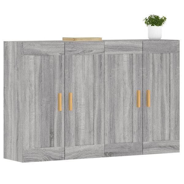 vidaXL Armoires murales 2 pcs sonoma gris bois d'ing&eacute;nierie
