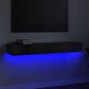 vidaXL Meuble TV avec lumières LED Gris brillant 120x35x15,5 cm