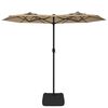 vidaXL Parasol de jardin à double tête avec LED taupe 316x145 cm