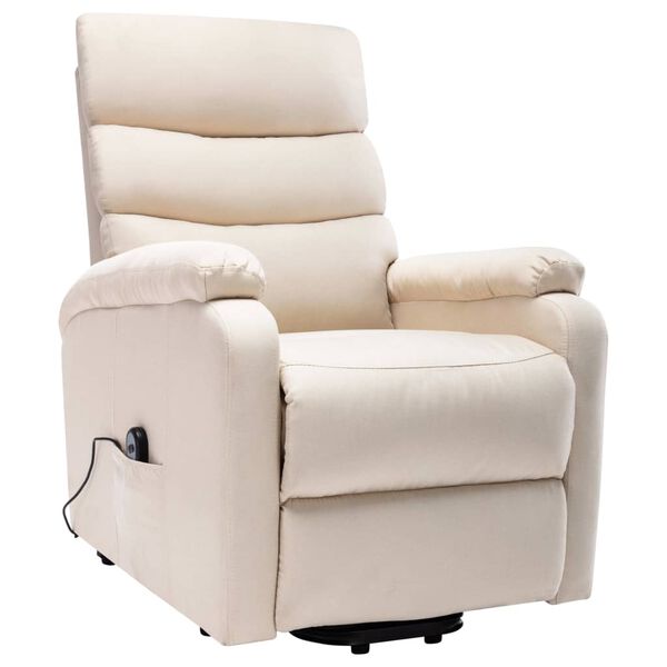 vidaXL Fauteuil de massage Crème Tissu