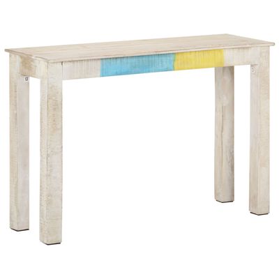 vidaXL Table console Blanc 115x35x77 cm Bois de manguier brut