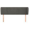 vidaXL T&ecirc;te de lit avec oreilles Gris fonc&eacute; 147x23x78/88 cm Velours