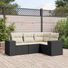 vidaXL Salon de jardin 4 pcs avec coussins noir r&eacute;sine tress&eacute;e