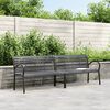 vidaXL Banc double de jardin noir 231 cm acier et WPC