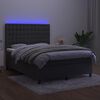 vidaXL Sommier &agrave; lattes de lit matelas et LED Gris fonc&eacute; 140x200 cm