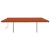 vidaXL Auvent automatique r&eacute;tractable poteaux 6x3 m Orange et marron