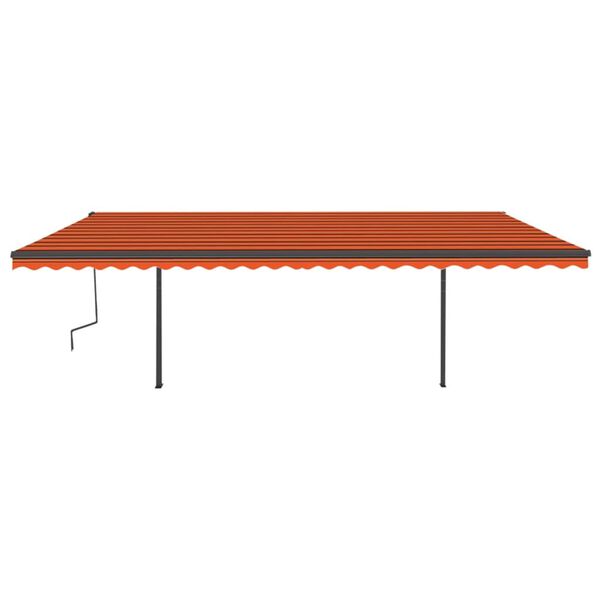 vidaXL Auvent automatique r&eacute;tractable poteaux 6x3 m Orange et marron