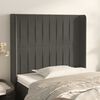 vidaXL Tête de lit avec oreilles Gris foncé 103x16x118/128 cm Velours