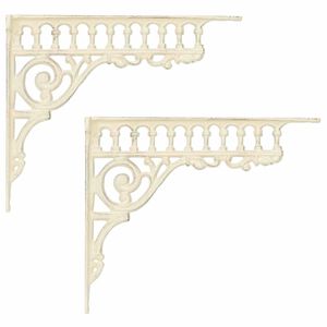 vidaXL Supports d'&eacute;tag&egrave;re murale 2 pc Blanc antique 27,5 x 23 x 4 cm