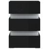vidaXL Table de chevet à LED noir brillant 45x35x67 cm bois ingénierie