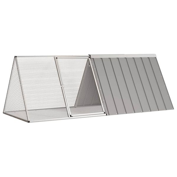 vidaXL Cage pour lapin Gris 201,5x80,5x71 cm Acier galvanis&eacute;