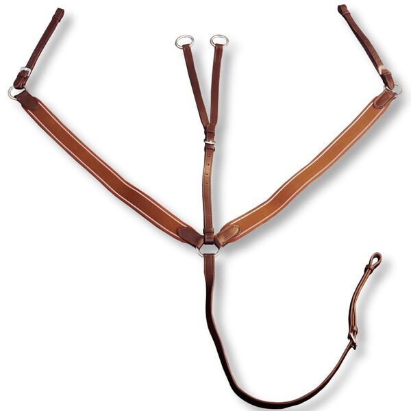Plastron Martingale d'&eacute;pi en cuir &eacute;lastique r&eacute;glable Marron