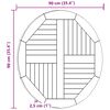 vidaXL Dessus de table Bois de teck solide Rond 2,5 cm 90 cm