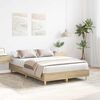 vidaXL Cadre de lit sans matelas ch&ecirc;ne sonoma 135x190 cm