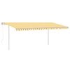 vidaXL Auvent automatique capteur de vent et LED 5x3 m Jaune et blanc